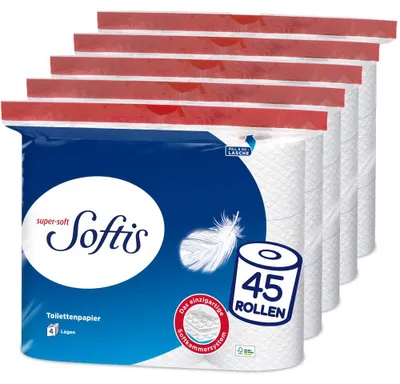 Productafbeelding van Toiletpapier 4 lages, 45 rollen, 100 vellen per rol, voor thuis
