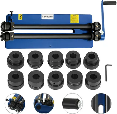 Obrázek produktu pro 18" kulatý ohýbací stroj Ruční ohraňovací stroj 460mm ohraňovací stroj se 6 sadami kostek 1,2mm ohýbací stroj Kulatý ohýbací stroj pro kulatou ocel Čtvercová ocel Konstrukční ocel