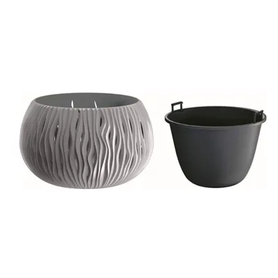 Immagine prodotto di Květináč SANDY BOWL s vkladem 23,8 cm - barva: šedý kámen