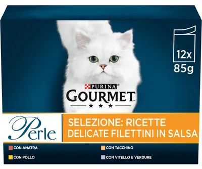 Productafbeelding van Gourmet natvoer voor katten, in stukjes met saus, met kip, eend, kalkoen en kalfsvlees