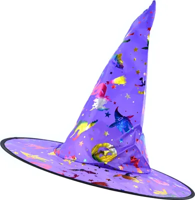 Produktbild von Halloween Hexenhut für Kinder - Bunter Zauberhut Kostüm Zubehör - Grusel Party Accessoire