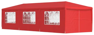 Zdjęcie produktu dla Namiot Imprezowy 900 x 300 x 255 cm czerwony PE i stal