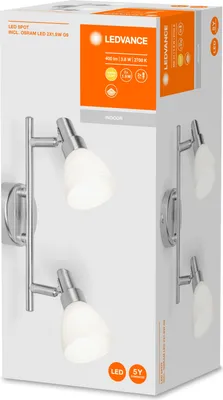 Produktbild von LEDVANCE SPOT, Strahler Oberflächenbeleuchtung, G9, 2 Glühbirne(n), LED, 3,8 W, Silber