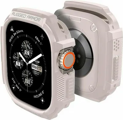Zdjęcie produktu dla Spigen Rugged Armor, Etui, Smartwatch, Beżowy, Apple, Watch Ultra (49mm) Watch Ultra 2 (49mm), Termoplastyczne elastomery poliuretanowe (TPU)