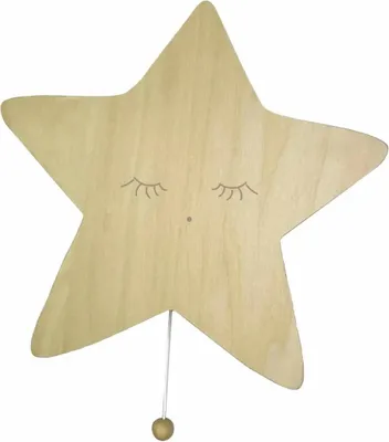 Produktbild von Hübsche Holz-Spieluhr Stern für die Wand, Dekoartikel