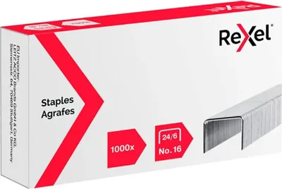 Produktbild von Rexel 6121, Klammerpack, 24/6, 6 mm, 1000 Heftklammern, Stahl, Silber