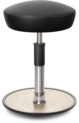 Produktbild von Sitz- Stehhocker Free Regular Hutsitz Boxmark Leder schwarz chrom /cremeweiß.