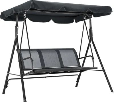 Produktbild von M MCombo 3-Sitzer Hollywoodschaukel Gartenschaukel Gartenliege Schaukelbank 8007 (Grau)