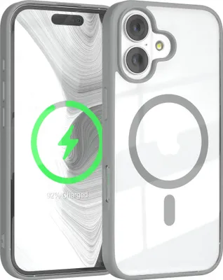 Produktbild von EAZY CASE Clear MagSafe Case für Apple iPhone 17, Qi-Charging, Silikon mit Kameraschutz, Bumper Case in Grau