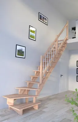 Obrázok produktu pre Schodisko Pertura Atanas Lepené drevo buk bez podstupníc buk 1/4-otočené dole vpravo 100 cm 13/14