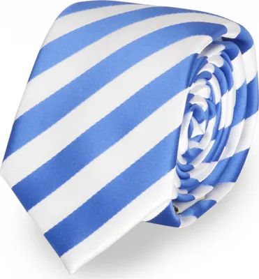 Produktbild von Fabio Farini - 1 Stück gestreifte Herren Krawatte - Tie mit Streifen in 6cm oder 8cm Breite Schmal (6cm), Blau/Weiß