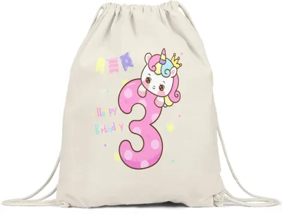 Produktbild von Happy Birthday Turnbeutel Gymsack  Geburtstagskind Geburtstag Alles Gute Happy Birthday Party Einhorn Prinzessin