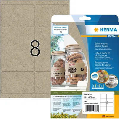 Zdjęcie produktu dla Herma HERMA 10755 etykieta samoprzylepna prostokątna trwała brązowa 160 szt