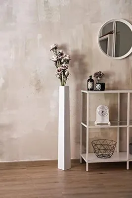 Produktbild von Dekorative Bodenvase aus Fiberglas Matt Weiß