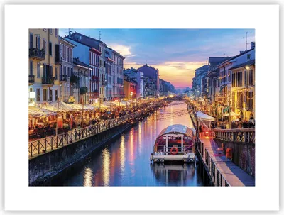 Produktbild von Poster - Poster ohne Rahmen - Kanal Grande Abend - 40x30 cm - Wand Bild - Wanddeko - Wandbilder - Kunstposter - Wandposter - Bilder - Kunstdruck - Wanddekoration - Wandbild - P2XAA40x30-4331