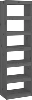 Obrázek produktu pro vidaXL Police na knihy / rozdělovač místností šedá 60x30x199,5 cm masivní borovicové dřevo