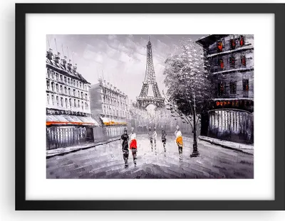 Produktbild von Gerahmtes Poster - Schwarzer Rahmen - Architektur Paris Eiffle Frankreich - 40x30 cm - Wand Bild - Wanddeko - Wandbilder - Wandposter - Bilderrahmen - Bilder - Kunstdruck - Wandbild - P2BAA40x30-2961