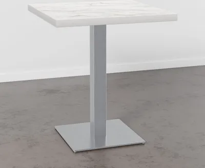 Produktbild von Bistrotisch 60x60 cm | D4448 LV Marmor Weiß | Edelstahl Gestell