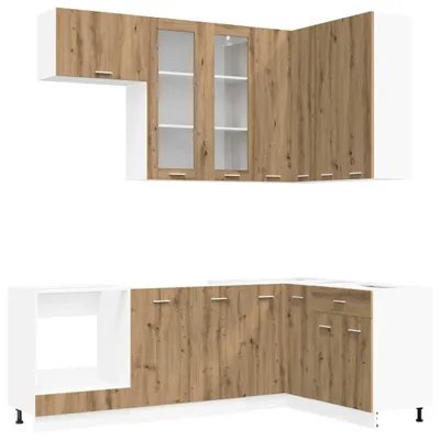 Produktbild von vidaXL Kücheneinheit LYON 8 pcs Artisan-Eiche Holzwerkstoff