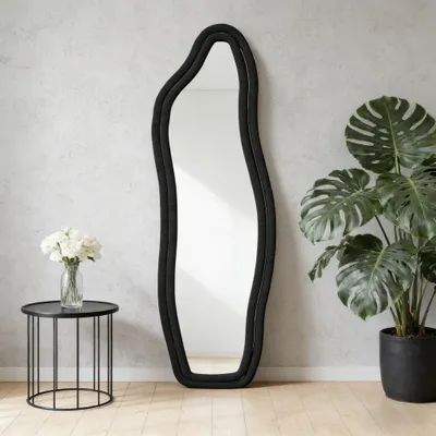 Image de Miroir plein pied 160 x 50 cm - Miroir debout - Miroir mural - Courbé asymétrique