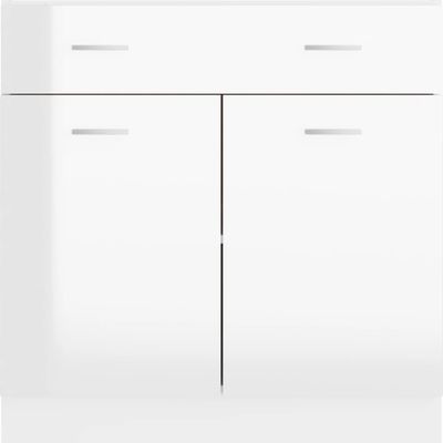 vidaXL Schubunterschrank Hochglanz-Weiß 80x46x81,5 cm Holzwerkstoff