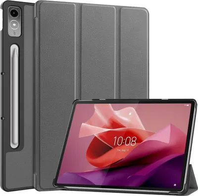 Produktbild von Lenovo Tab P12 Hülle - Tri-Fold Ständer Klapphülle mit Schlaf/Wach-Funktion - Grau