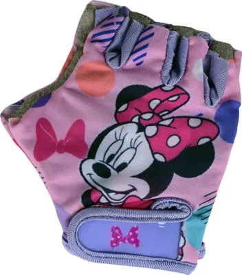 Produktbild von Disney Minnie Mouse Fahrrad Handschuhe Kinder | Mädchen Fahrradhandschuhe | fingerlos rutschfest | Einheitsgröße | ideal für Radfahren Sport Freizeit