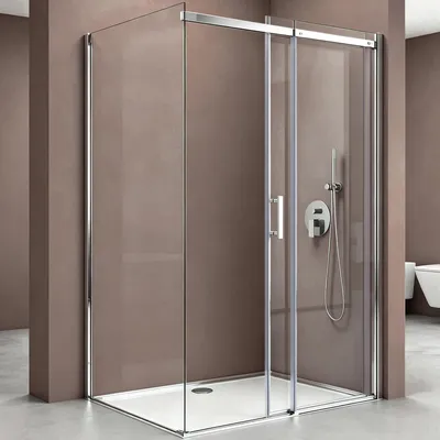 Image de doporro Cabine de Douche Transparent 90x120cm Porte Coulissante Paroi de Douche Rectangulaire en Angle Hauteur 195cm Montage Réversible Ravenna18K