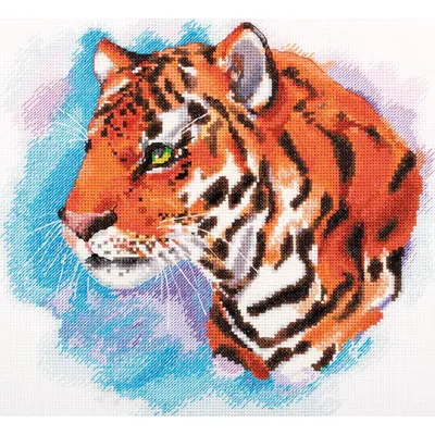 Obrázok produktu pre Sada na výšivku "Akvarelový tiger", 25x25 cm