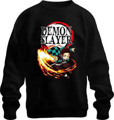 Produktbild von Demon Slayer Tanjiro Feuer Atem Kampf Anime Geschenk Shonen Uni Sweatshirt Pullover, Schwarz, S