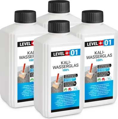 Produktbild von Kaliwasserglas 4L Pur Betonversiegelung Holzschutz Imprägnierung Grundierung Verfestung Unverdünnt Level+ RM01