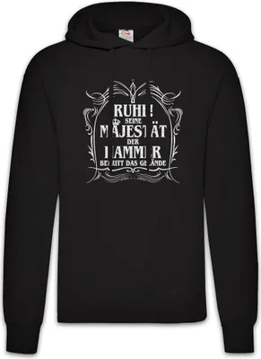 Produktbild von Urban Backwoods Seine Majestät Der Hammer, Herren Hoodie, Farbe: Schwarz, Größe: L