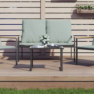 Immagine prodotto di The Living Store tavolo da giardino antracite 55x40x37 cm in acciaio
