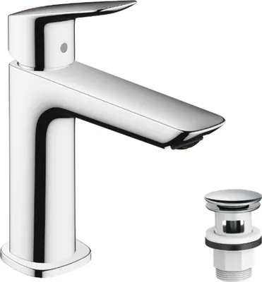 Zdjęcie produktu dla Jednouchwytowa bateria umywalkowa 110 LOGIS z wyciąganym syfonem PushOpen chrom z wyciąganym syfonem PushOpen chrom