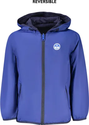 Produktbild von Wendbare blaue Kinderjacke mit Kapuze und Taschen – Perfekte Alltagsjacke