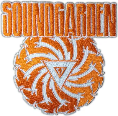 Obrázek produktu pro Soundgarden - Nažehlovací nášivka "Badmotorfinger", tkaná látka RO12917 (jedna velikost) (oranžová/bílá)