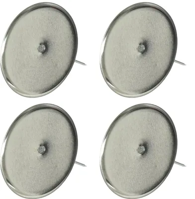 Produktbild von Kaemingk Adventskerzenhalter Ø 8 cm silber ohne Dorn, 4 Stück