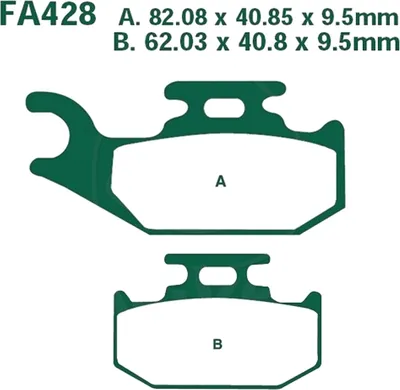 Produktbild von Bremsbeläge Hinterrad für Yamaha YFM 700 R Baujahr 2006-2012 Bremsklotz von EBC - Neu