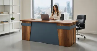 Image de Bureau aux lignes épurées et au design fonctionnel
