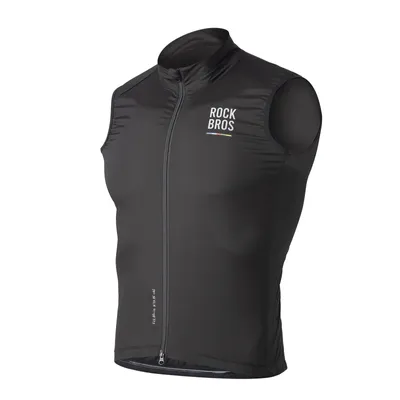 Immagine prodotto di ROCKBROS Road to Sky Gilet da ciclismo da uomo antivento leggero Gilet da ciclismo protezione solare Gilet da corsa senza maniche umidità Nero XL