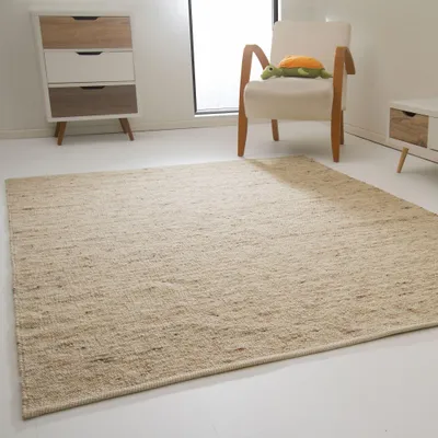Produktbild von Leutasch Handwebteppich aus 100 % Schurwolle - natur, Größe: 170x230 cm