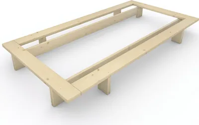 Produktbild von Massivholzbett im japanischen Stil "Komorebi" 100x220 Fichte