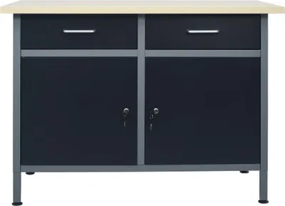 Produktbild von vidaXL Werkbank Schwarz 120x60x85 cm Stahl