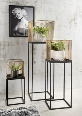 Produktbild von Pflanzensäule Seleste aus Aluminium und Metall 35 x 120 x 35 cm