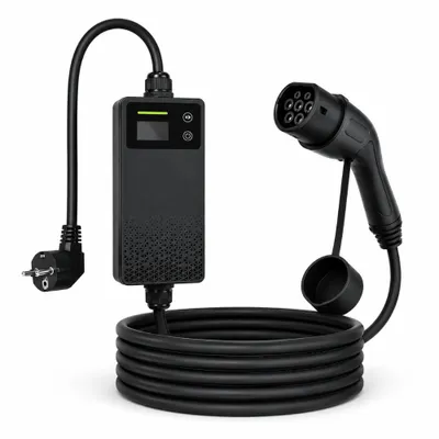 Image de Extralink BS-PCD030 Chargeur portable pour voiture électrique 16 A, 3,6 kW, Schuko, monophasé, 5,5 m, LCD, IP67