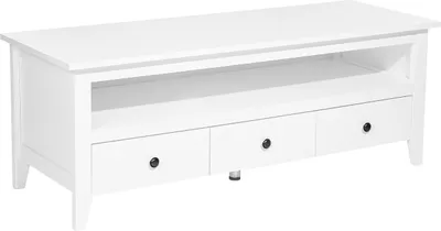 Zdjęcie produktu dla BELIANI Szafka RTV biała 50 x 137 cm telewizor do 58ʺ szuflady półka styl klasyczny