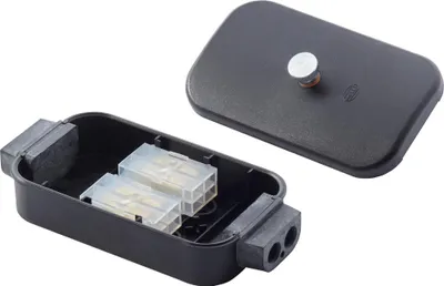 Image de HELLA Boîtier de connexion de câbles Pour connexion 8 pôles, avec 8 x 2 raccordements à fiches plates, 6,3 x 0,8 mm, 125 x 73 x 43 mm
