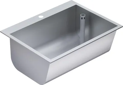 Obrázok produktu pre KWC AR Umývadlo, SIRIUS, nerezová oceľ, 670x281x520 mm, odtok vpravo, otvor pre batériu