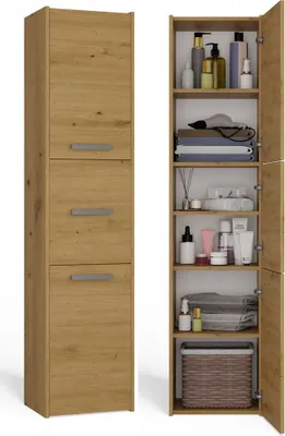 Produktbild von Badezimmer-Hochschrank Felix mit 3 Türen 40 cm Artisan-Eiche