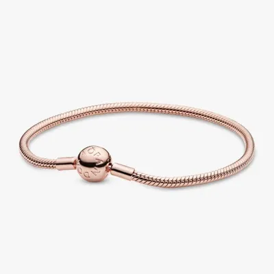 Zdjęcie produktu dla Bransoletka PANDORA Moments, uniseks, z motywem węża, różowe złoto, model 580728, rozmiar 17